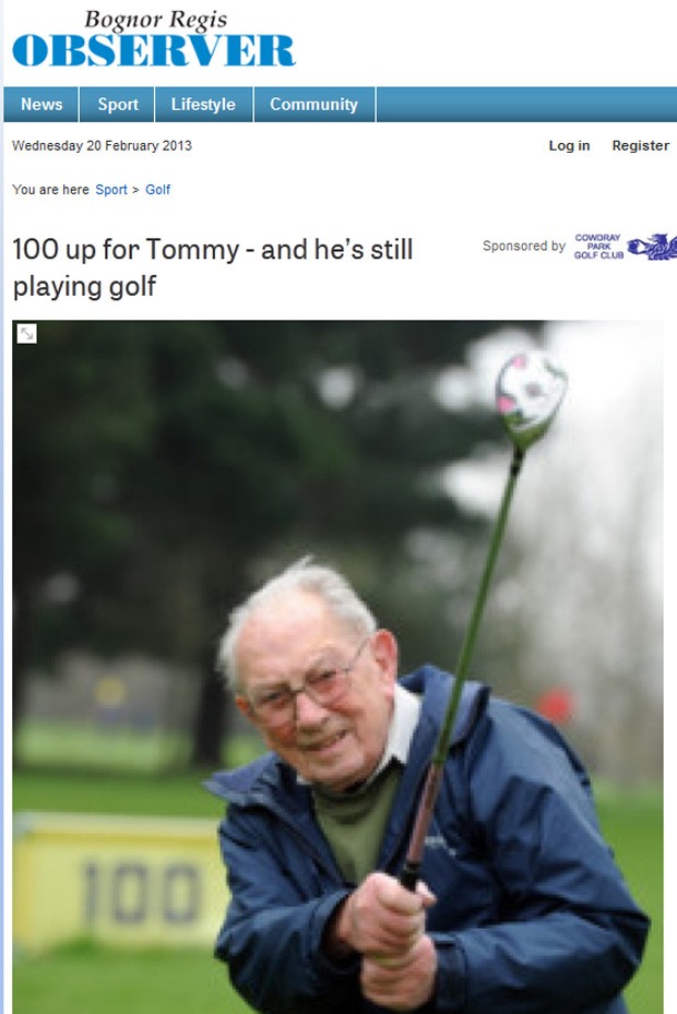 golfista de 100 anos