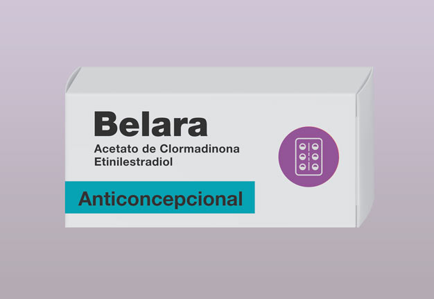 caixa embalagem remédio anticoncepcional belara