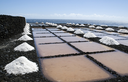 Sal marinho retirado das salinas