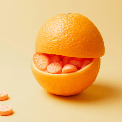 vitamina c dentro da laranja