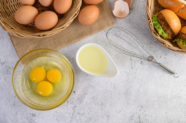 clara de ovos usadas na dieta