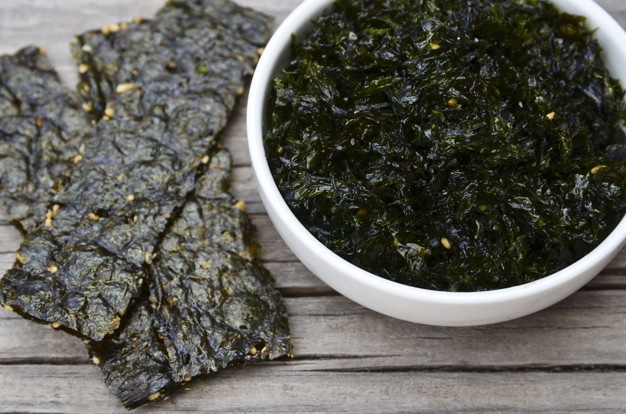 algas secas é um alimento rico em iodo