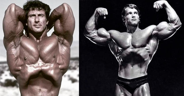 frank zane e Arnold Schwarzenegger stomach vacuum